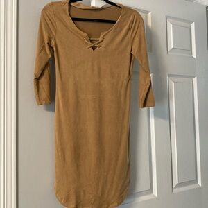 Suede mini dress